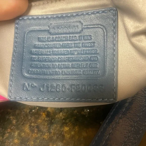 Coach Shoulder Bag, Optics “Dot” Design, blue trim - Picture 9 of 9